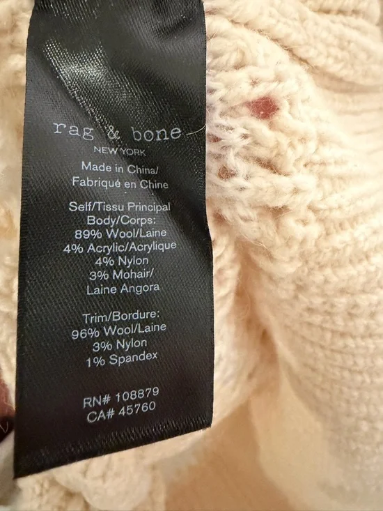 rag & bone Cream Openwork Crewneck Sweater - great condition - Picture 6 of 6
